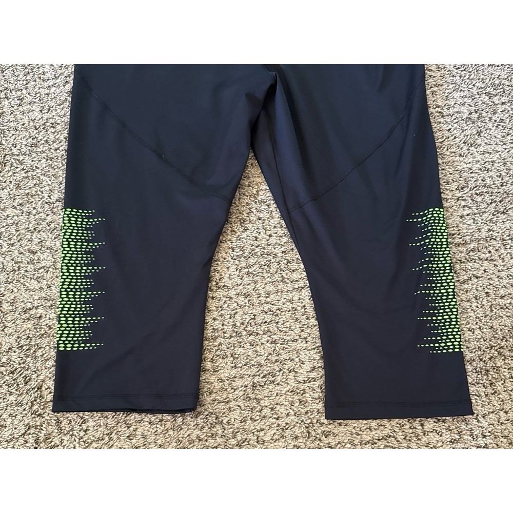Fila Women's Black Teal‎ Capris Athletic Leggings Size 3X - Picture 3 of 7